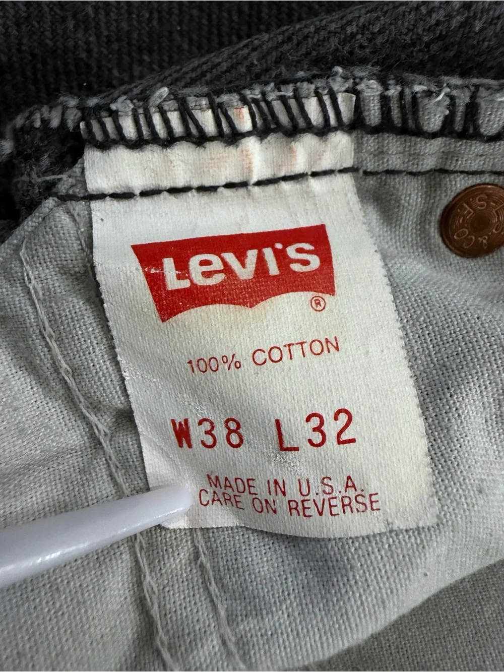 Vintage Levi's 550 Men's 38x32 Black Denim Patchwork Maxi Skirt Grunge Y2K